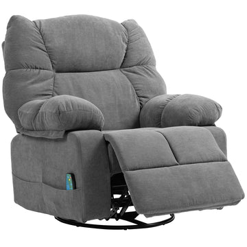 Relaxfauteuil met massagefunctie en ligfunctie - Grijs | Kleur: Grijs | Afmetingen: 98x90x98 cm
