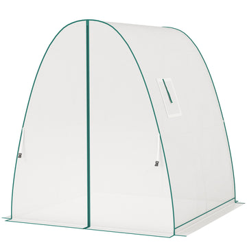 Gothic foliekas - Tuinkas met ventilatieramen | Kleur: Wit | Afmetingen: 180x180x200 cm