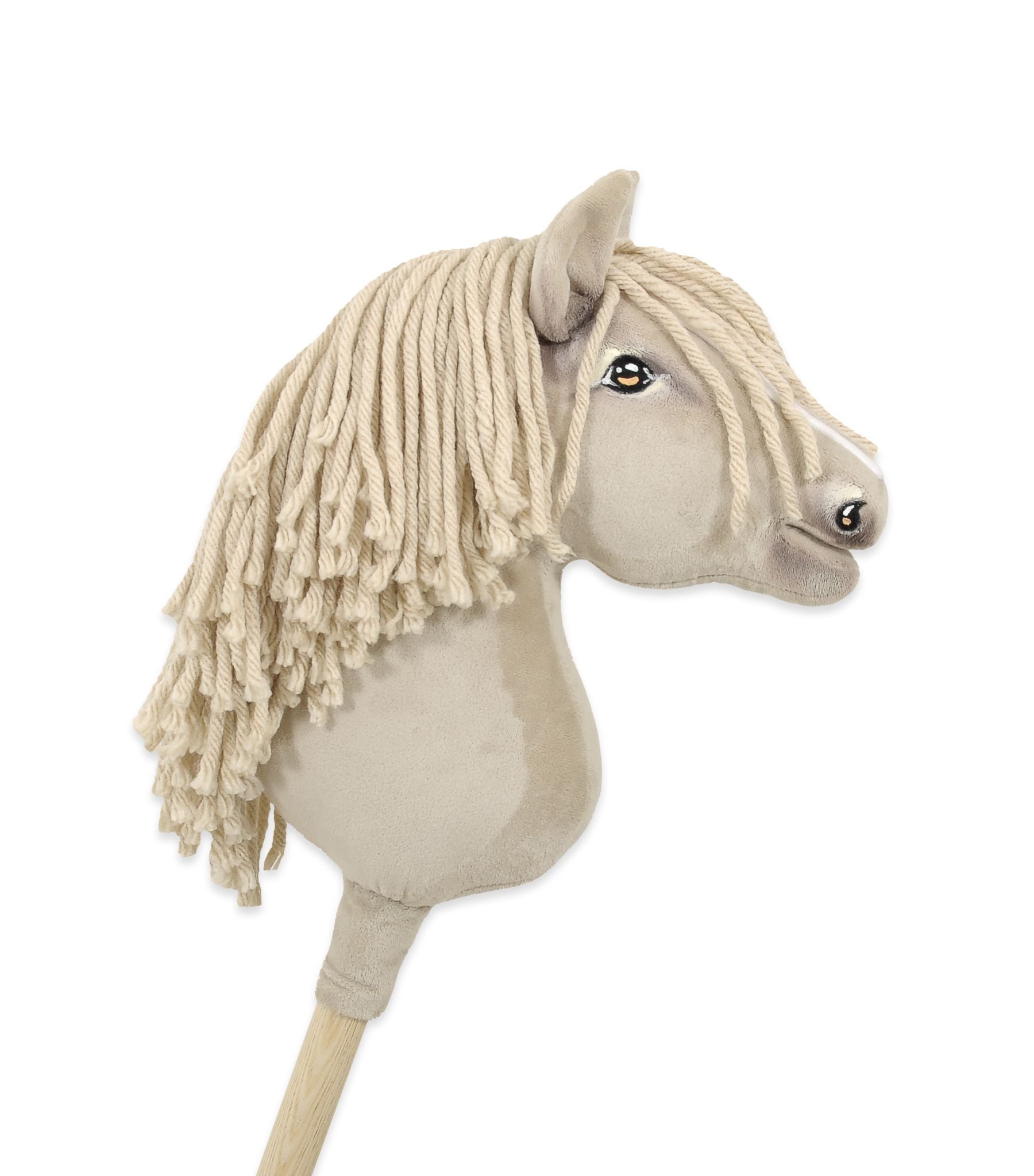 Super Hobby Horse Premium - stokpaard - handgemaakt & anti-allergisch - cremello - A4-formaat