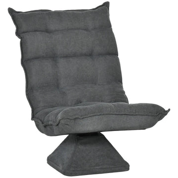 360° draaibare vloerstoel - Verstelbare fauteuil | Kleur: Grijs | Afmetingen: 70x62x95 cm