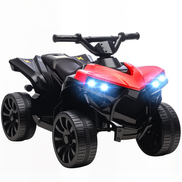 Kinderquad elektrisch 6V met muziek en LED-koplampen | Kleur: Rood | Afmetingen: 42x70x45 cm