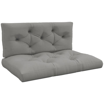 Zitkussen met rugkussen, 2-delig | Kleur: Lichtgrijs | Afmetingen: 80x120x12 cm
