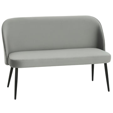 2-zitsbank grijs - Moderne bank met fluweel-look | Kleur: Grijs | Afmetingen: 127x63x84.5 cm