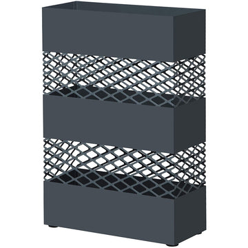 Parapluhouder met wateropvangbak - 28 x 12 x 41 cm - metaal - antraciet