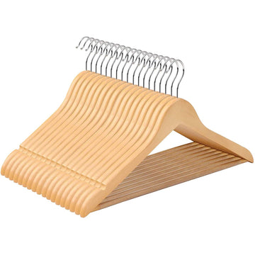 Houten kledinghangers 50 stuks – 360° draaibaar – esdoornhout