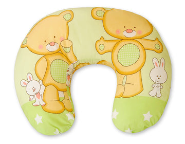 Voedingskussen, zwangerschapskussen, ergonomisch & comfortabel – Teddybeer Groen