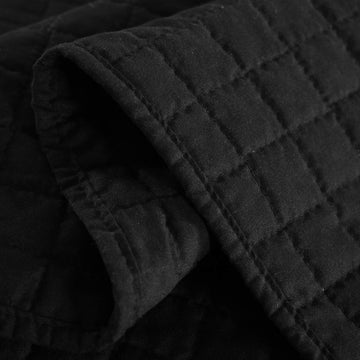 Omkeerbare gewatteerde patchwork bedsprei | Zwart | 170x210 cm
