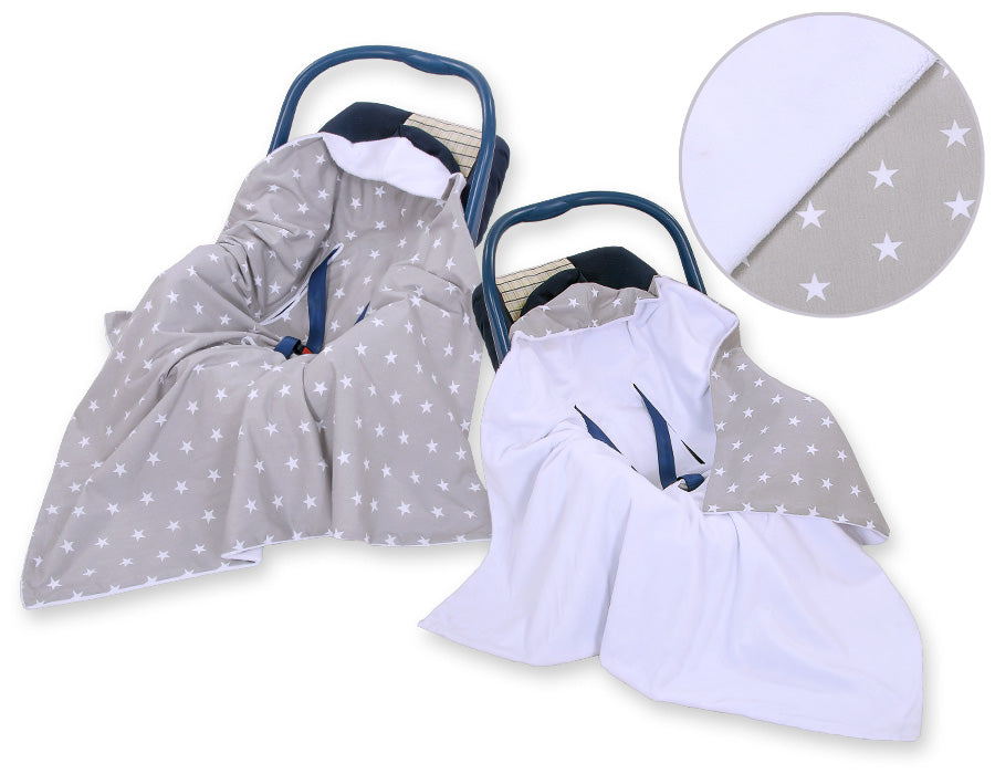 Stor dubbelsidig bilbarnstolsfilt - babyfilt - extra mjuk och varm bomull-minky