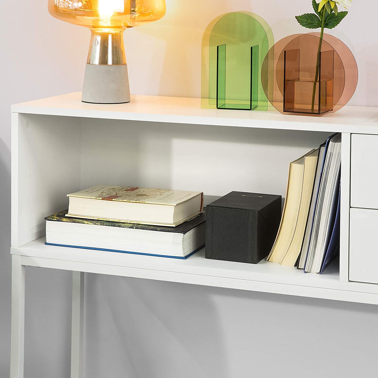 consoletafel met 2 laden - haltafel - bijzettafel - bijzettafel - woonkamertafel - 110x30x80cm