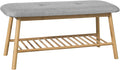 Bamboe Schoenenrek - Schoenenbank met Zitkussen - Gang - B91 × D34 × H45cm