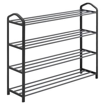 Schoenenrek 4 lagen voor 16 paar schoenen | Zwart | 19,5x79x62 cm