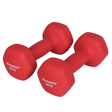 Halters, set van 2, 2 x 3 kg, rood, 20 x 9 x 8,5 cm