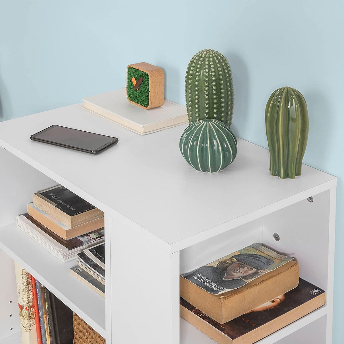 3-laags opbergplank op wielen - Bureauzijde Printerplank - Boekenkast Bijzettafel Bijzettafel