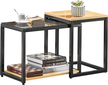 Set van 2 tafels - salontafels - bijzettafel - woonkamertafel