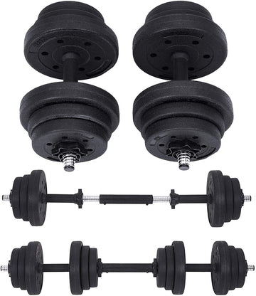 Halterset met gewichten - fitness - zwart - 4 x 2,5 kg, 4 x 1,25 kg, 4 x 1 kg