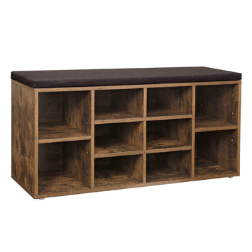Schoenenrek - 10 paar - schoenenkast met zitbank - 104 x 30 x 48 cm