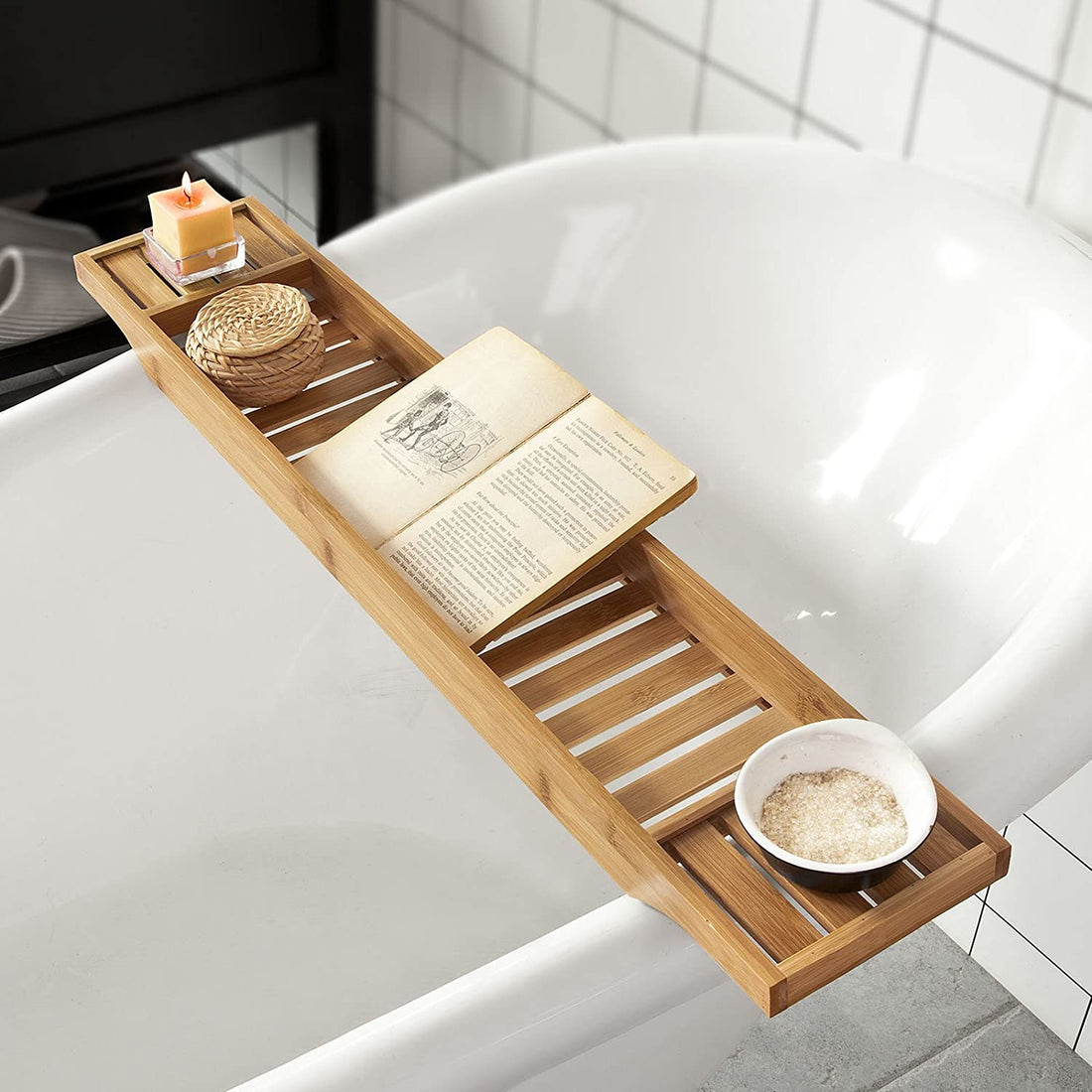Bamboe Badkuiprek - Caddy Tray Badkamerplank - Lengte 80cm