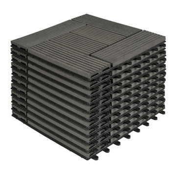 22-delige WPC-terrastegels | Grijs | 30x30x1,8 cm