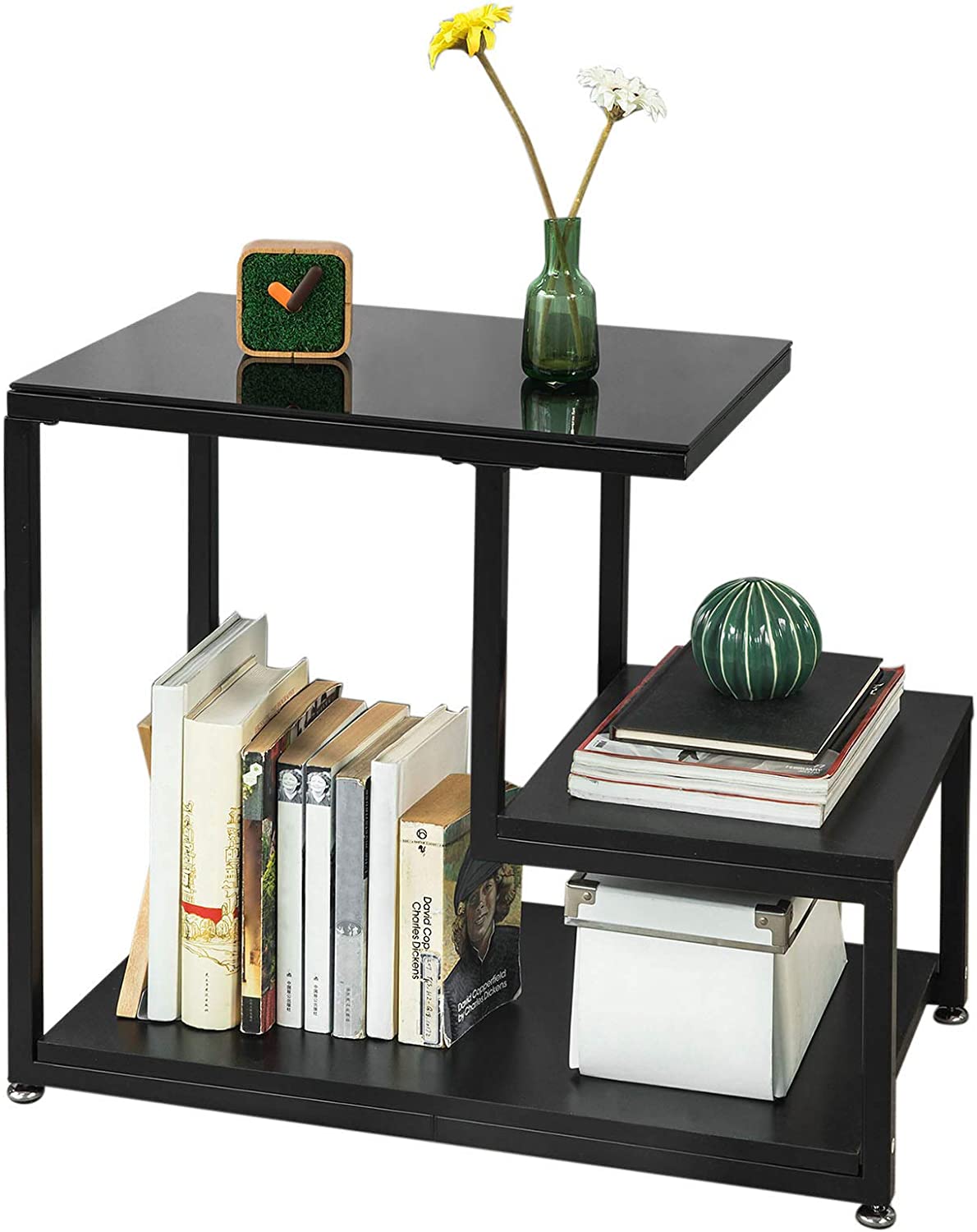 Bijzettafel - Salontafel - Woonkamertafel met Opbergplank - B65 x D35 x H55cm