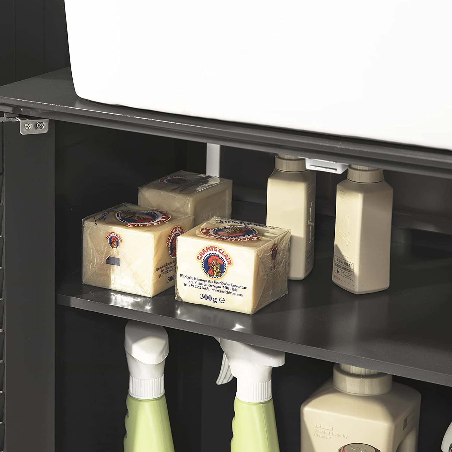 Ondergootsteenkast Badkamer - Wastafelmeubel Badkamer - Opbergkast met dubbele sluiterdeuren