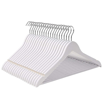 Kledinghangers met schouderinkepingen - wit - 44,5 x 1,2 x 23 cm