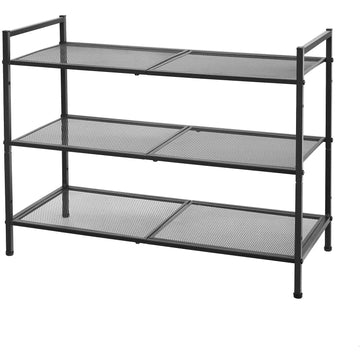 Schoenenrek - 3 niveaus - stapelbaar - 9-12 paar - metaal - zwart