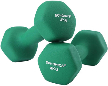 Dumbbellset - 2 x 4 kg - Vinyl - Gietijzer - Groen