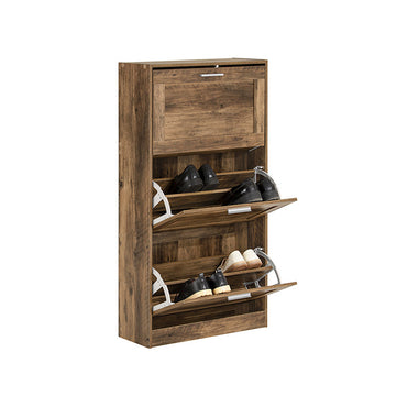 Schoenenkast met 3 kleppen - Schoenenkantelaar - Schoenenkast - Ruimtebesparend ontwerp - Muurveilig kantelslot - Veelzijdige opslag - 60 cm x 115 cm x 23 cm