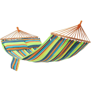 Hangmat - 2 kussens - 2 personen - kleurrijk - katoen/polyester - 210 x 150 cm