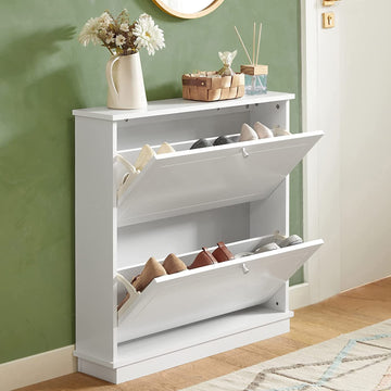 Schoenenkast met 2 Laden - Schoenenrek - Opbergkast Organizer - B76 x D18 x H78cm