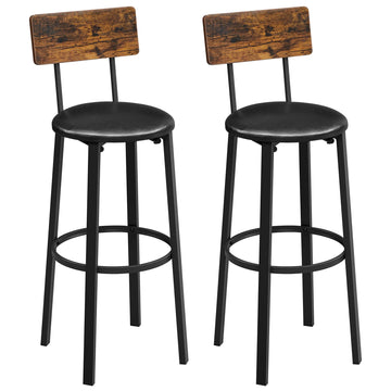 Barstoelen set van 2 - Vintage bruin/zwart - 39 x 39 x 100 cm