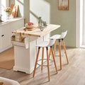 Uitschuifbare keukeneilandkeuken - Kast Sideboard Kitchen - Opbergwagen met werkblad van rubberhout