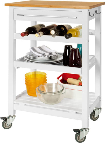 Keuken Opbergwagen Serveerwagen Keuken Opbergplank + Gratis Hakblok