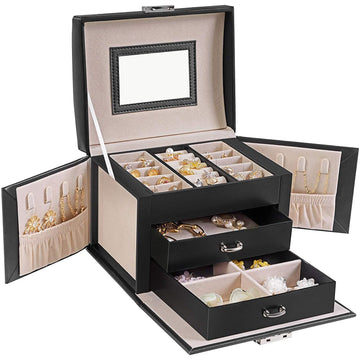 Sieradendoos - Sieradenorganizer - Zwart - 17,5 x 13,5 x 12 cm