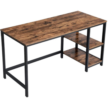 Bureau met opbergruimte - Industrieel - Bruin/zwart - 140 x 60 x 75 cm