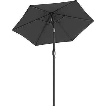 Parasol - Tuinparasol - UV-bescherming - UPF 50+ - Metaal - Kantelbaar - Grijs - Ø 200 cm