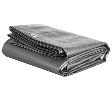 Waterdicht afdekzeil met ogen 180 g/m² | Grijs | 300x400 cm
