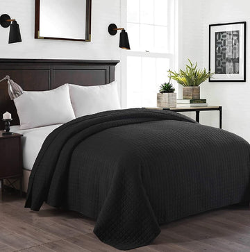 Gewatteerde omkeerbare bedsprei Patchwork | Zwart | 240x260 cm