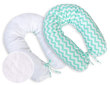 Zwangerschapskussen - lichaamskussen - dubbelzijdig comfort, wasbare hoes, 170 cm, Chevron Mint