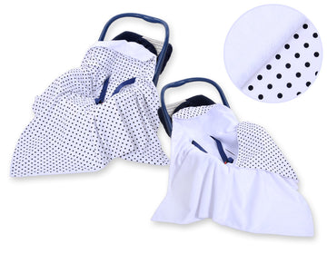 Stor dubbelsidig bilbarnstolsfilt - babyfilt - extra varm och mjuk minkbomull