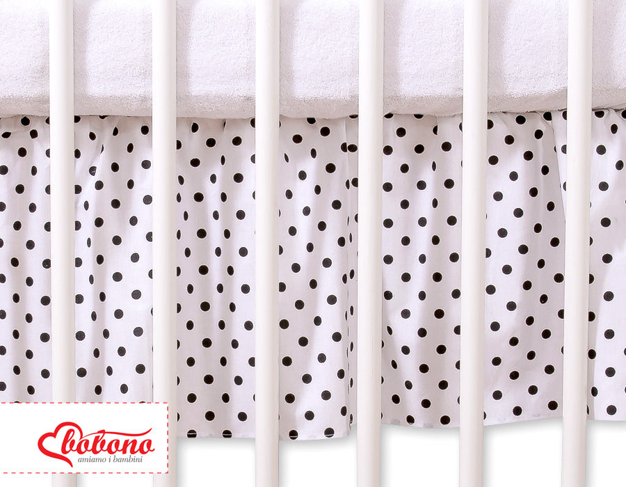 Bedrok babybed - maskerende volant - nette uitstraling - katoen - 140x70 cm - zwarte stippen