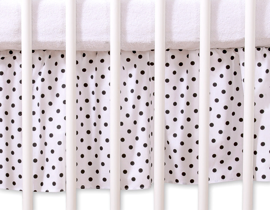 Bedrok babybed - maskerende volant - nette uitstraling - katoen - 140x70 cm - zwarte stippen