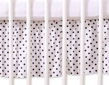 Bedrok babybed - maskerende volant - nette uitstraling - katoen - 140x70 cm - zwarte stippen