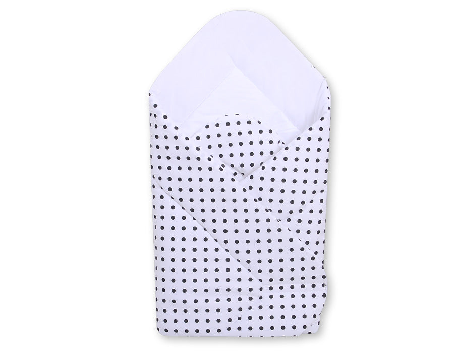 Babynest – baby nestje – ademend katoen – wit met zwarte stippen