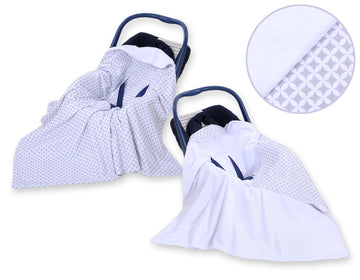 Dubbelsidig bilbarnstolsfilt - babyfilt - extra varm och mjuk för språng