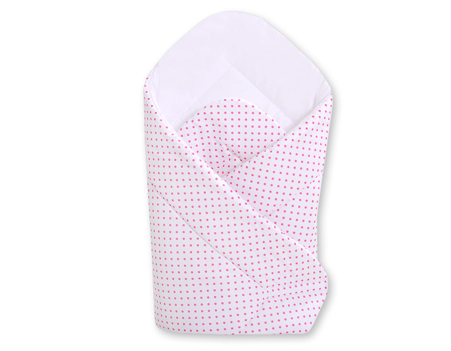 Baby nest, babynestje, extra versteviging voor ondersteuning - roze stippen - 100% katoen