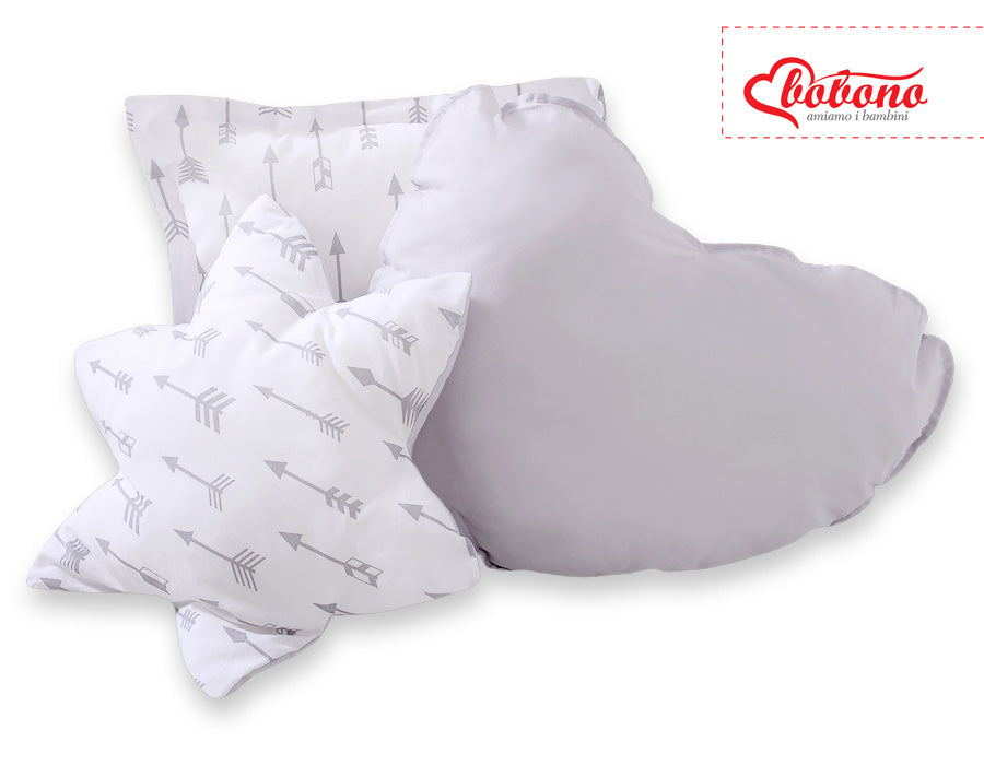 Set med 3 prydnadskuddar - prydnadskuddar - mjuka, tvåfärgad fyllning, tvättbara