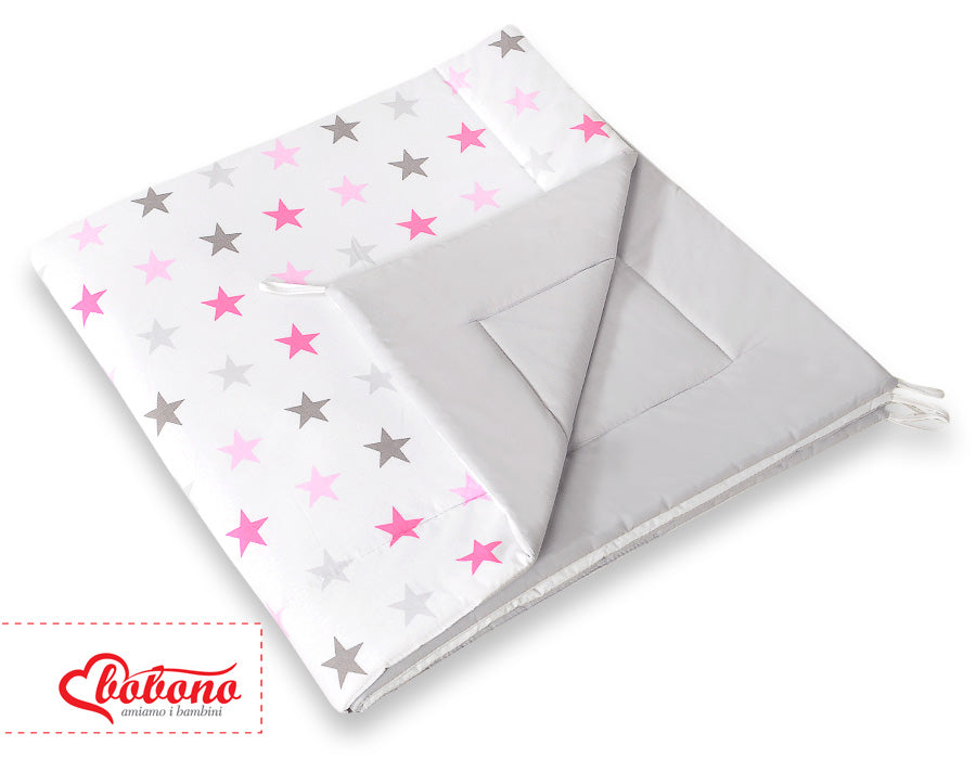 Dubbelsidig lekmatta - lekmatta - bekväm och säker, 100 % bomull, tvättbar, 116x116 cm