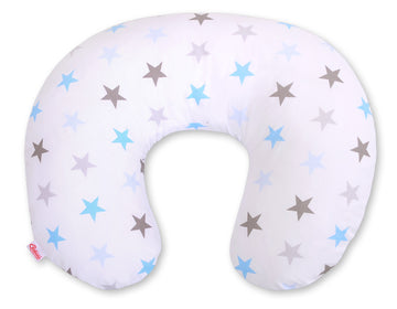 Amningskudde, optimalt stöd – gråblå stjärnor, 61x48 cm