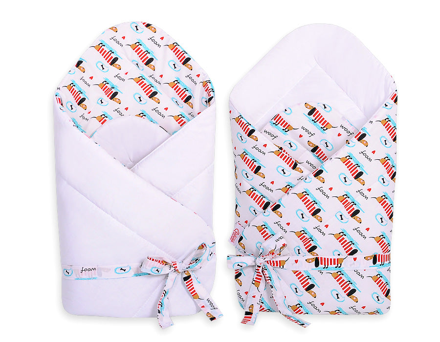 Dubbelsidigt babynest - inlindning - andningsbar bomull, justerbar rosett för säkerhet